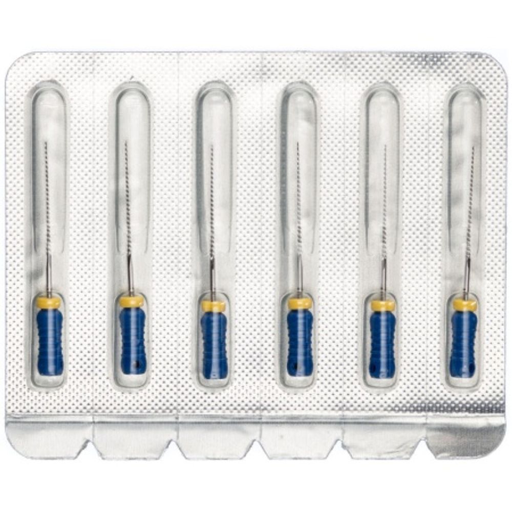 Pro-Endo K-Files №30 (25мм) (6шт.) Про-Эндо К-файлы (К-рашпили), каналорасширители ручные