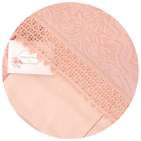 Набор с покрывалом пике LA PERLA  персиковый евро  TIVOLYO HOME