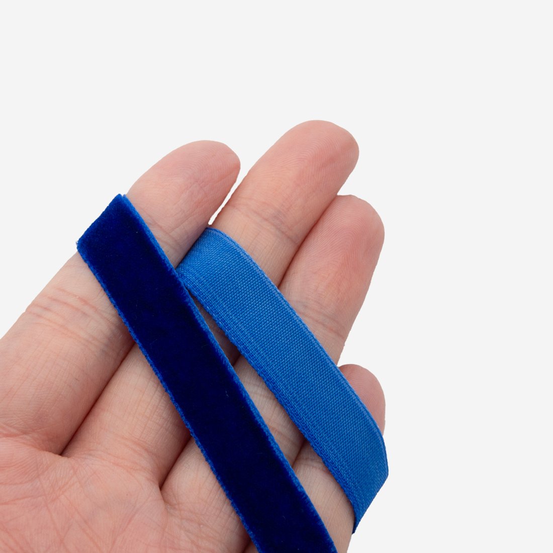 Лента бархатная, 12мм, оттенок "Синий"