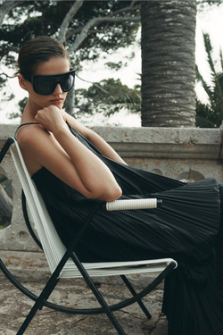 ZARA ПЛИССИРОВАННОЕ ПЛАТЬЕ МИДИ — ZW COLLECTION, ЧЕРНЫЙ