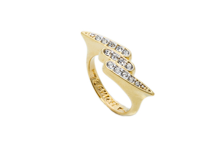 "Гийон" кольцо в золотом покрытии из коллекции "Crystal Fang" от  Jenavi