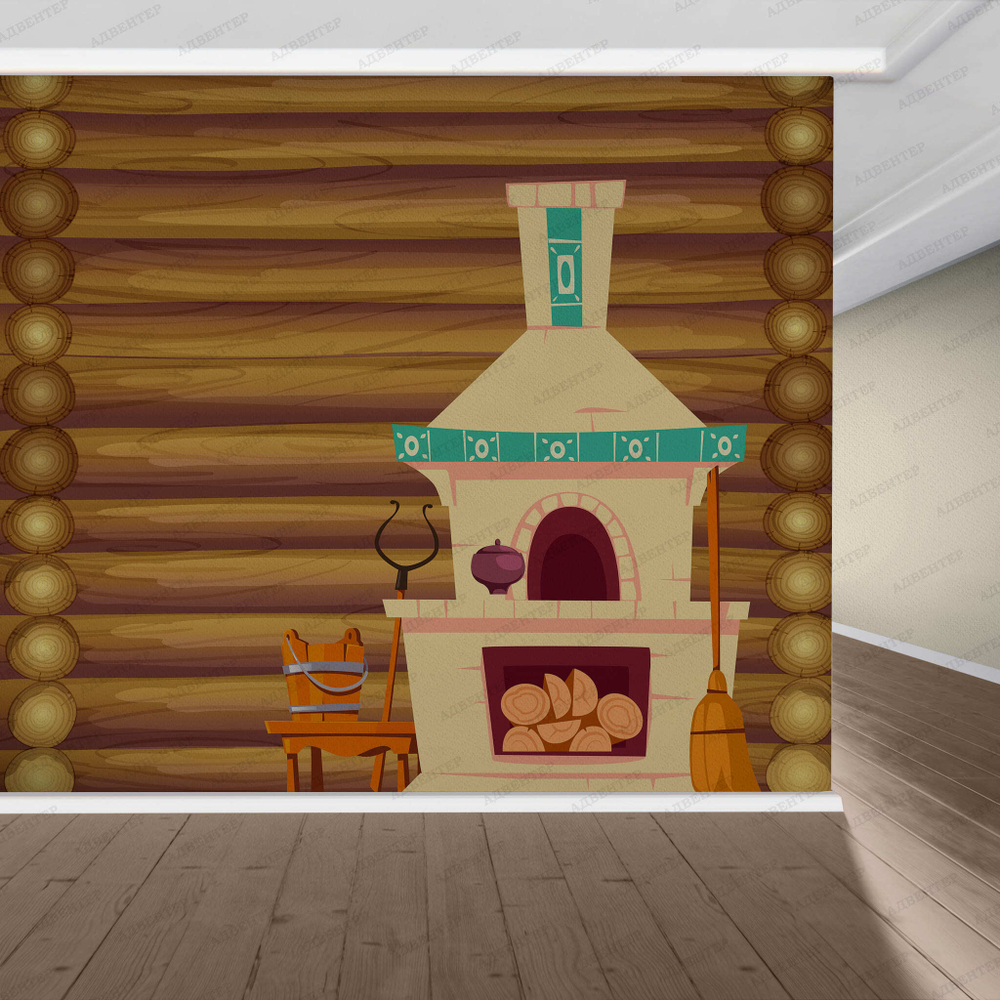 Фотообои для детского сада Русская печка 170
