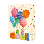 Пакет подарочный "День рождения" 25,5*33см*10см, 4 вида микс