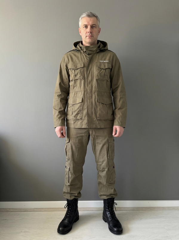 Костюм летний Крафт ткань Ravena Peach Wash цвет Олива