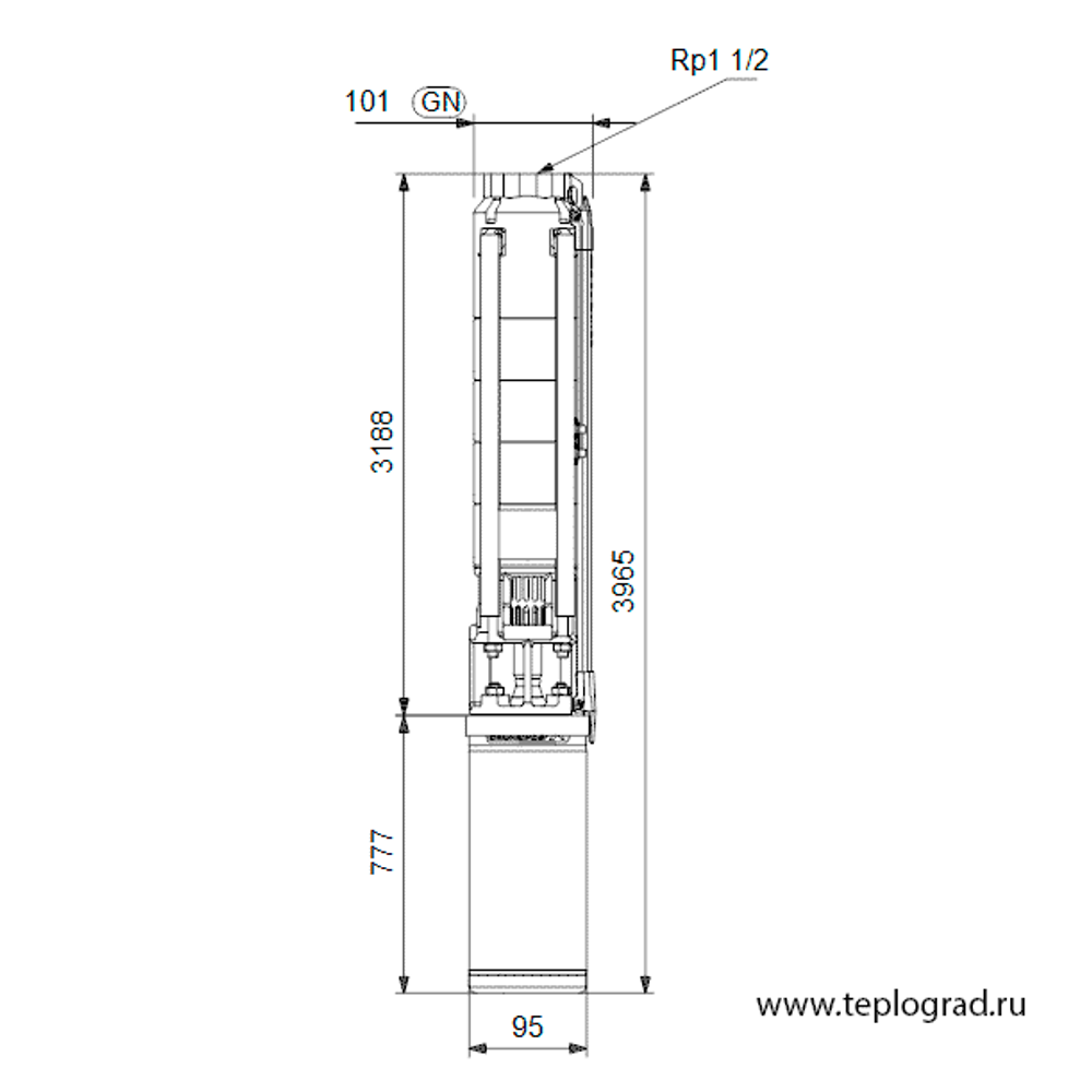 Скважинный насос Grundfos SP 7-59N 3x380 4 98703883