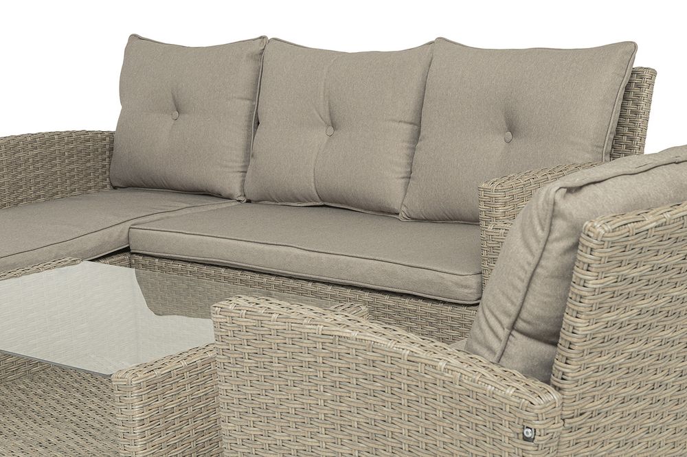 "Атланта" лаунж-зона из искусственного ротанга, цвет соломенный