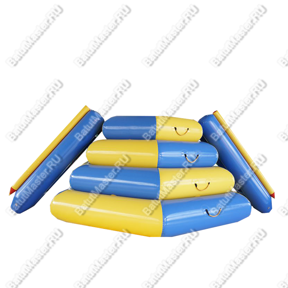Надувной водный аттракцион "Веселые ярусы" сине-желтый 5*4*2 м