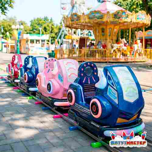 Детский поезд на рельсах «Галактический экспресс», 5 кабинок, 5 мест