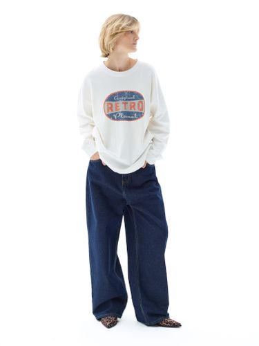 Белый хлопковый лонгслив RETRO