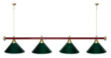 Лампа STARTBILLIARDS 4 пл. (плафоны хром,штанга антик медь,фурнитура золото)