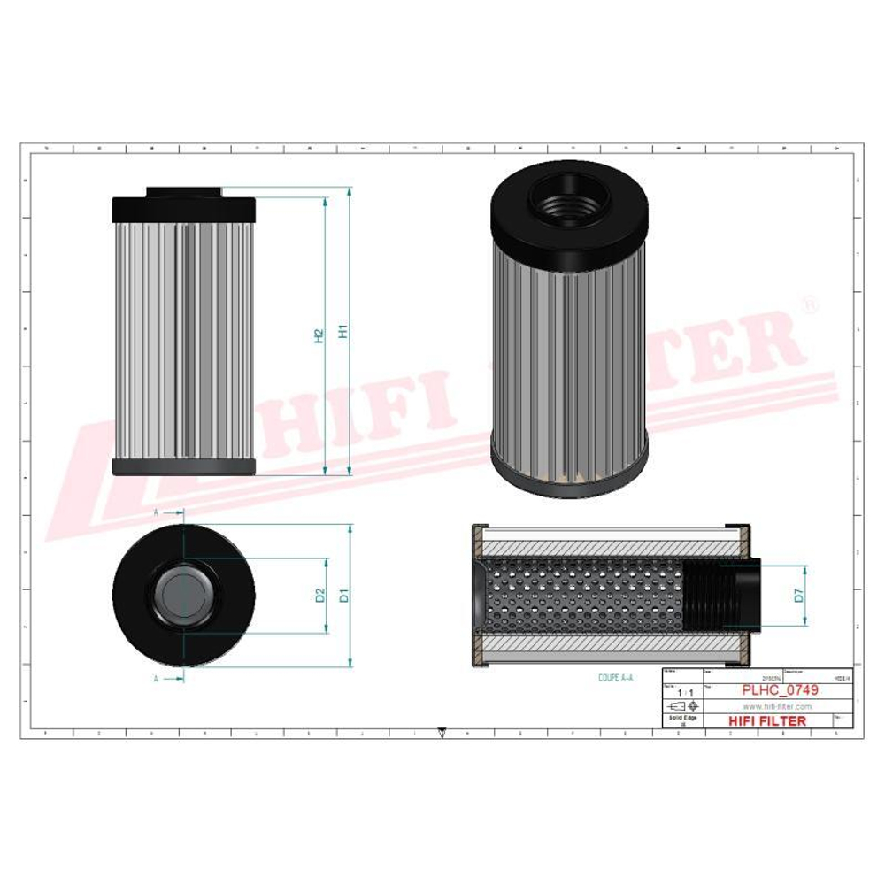 SH75353 Hi-Fi Filter Гидравлический фильтр