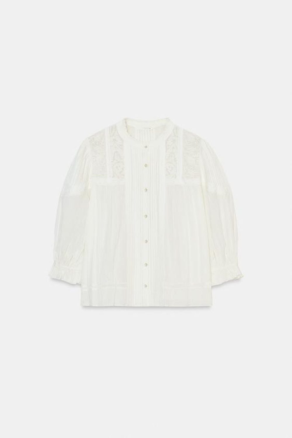 ZARA РОМАНТИЧЕСКАЯ РУБАШКА ИЗ ХЛОПКА — ZW COLLECTION, ЭКРЮ