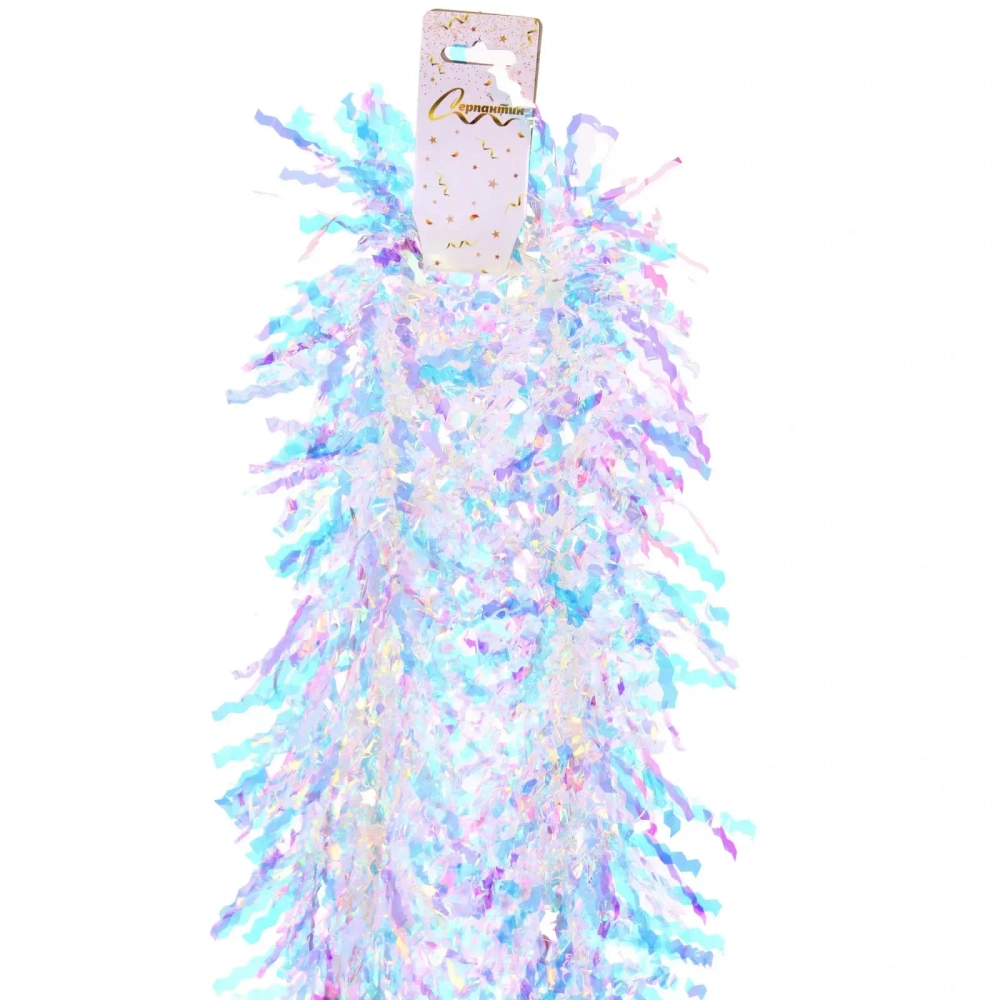 Мишура 2м 15см «Голограмма волна», Перламутр