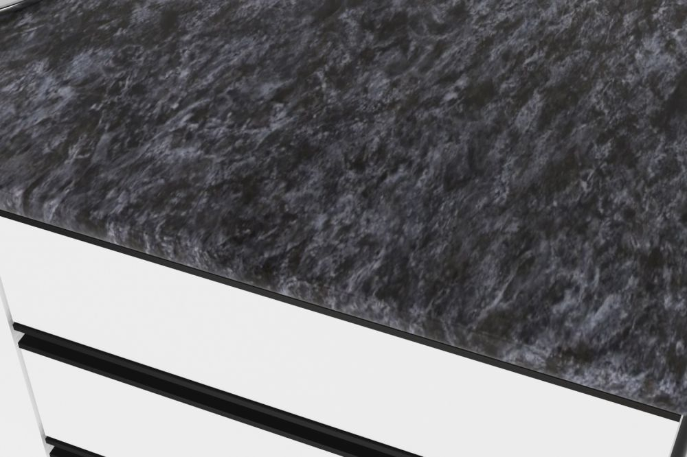 Кухонный гарнитур Лотос базис 2400мм (Белый глянец/Белый, Кастилло темный)