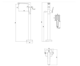 Смеситель для ванны и душа LeMark Bronx LM3744BL черный