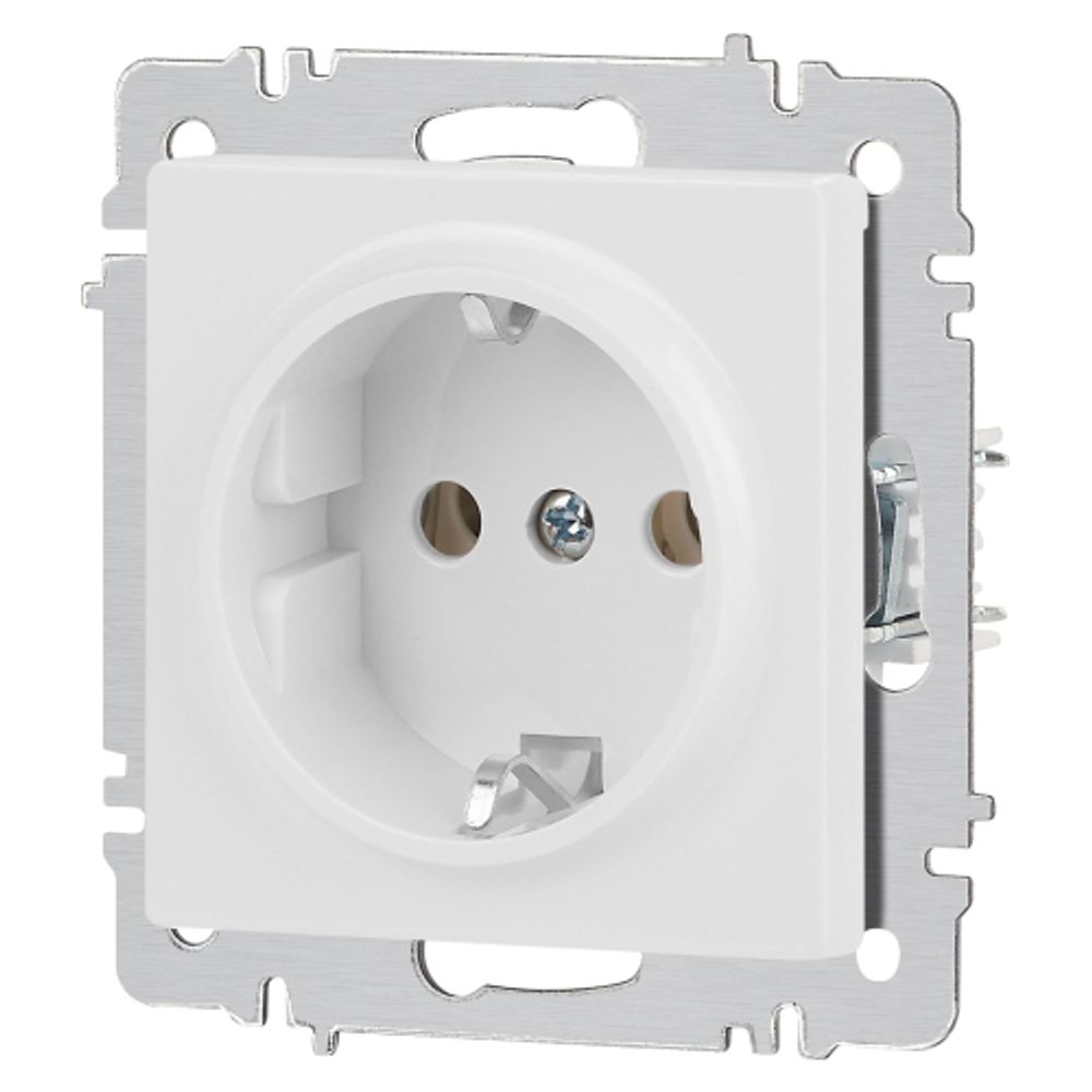 Розетка Intro Accent 6-202-01М 2P+E Schuko 16А-250В IP20 СУ AL/CU белый матовый