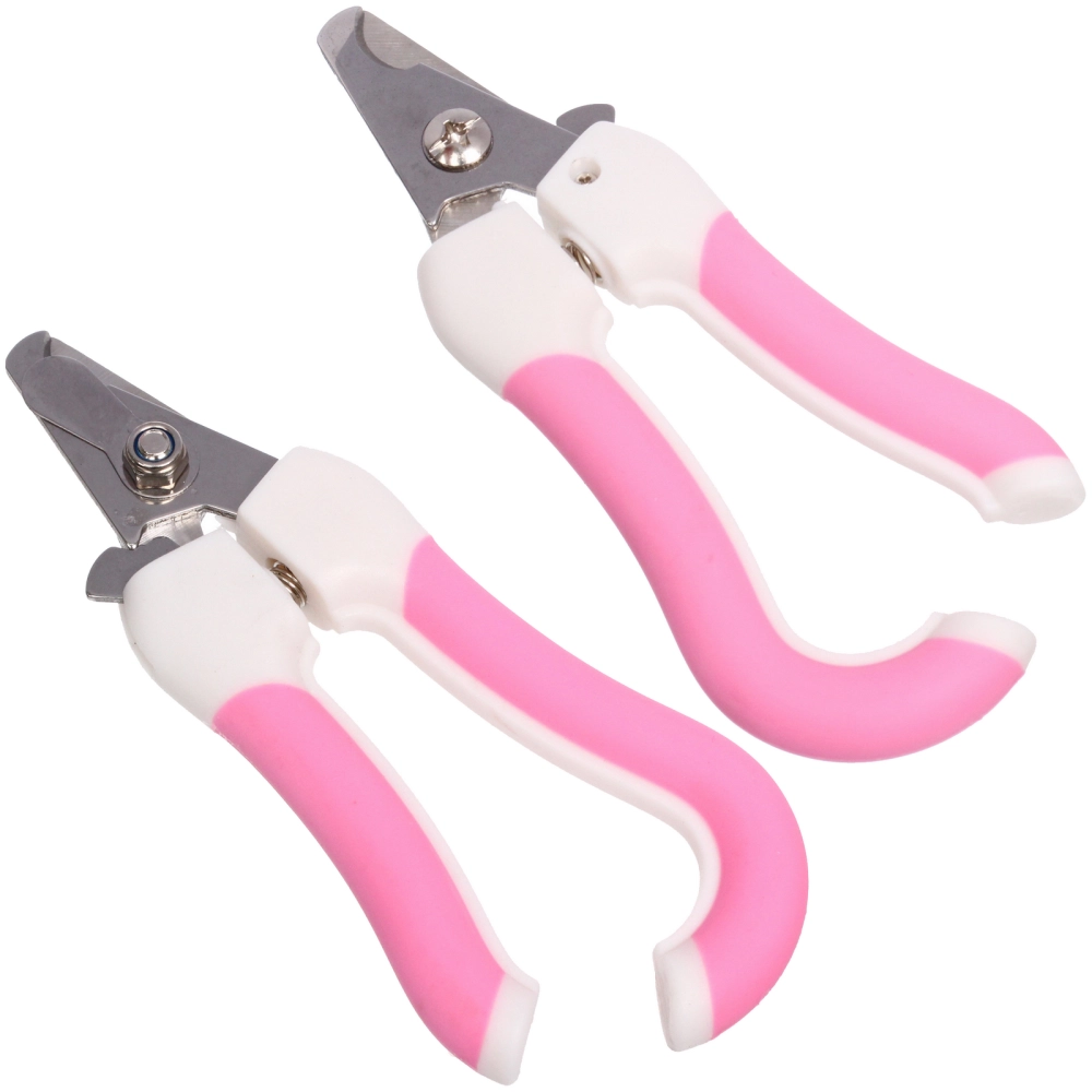 Когтерез для животных «ЗООУЛЬТРА», пружинный механизм, ручки ручка - крючок, цвет белый / розовый, 16см