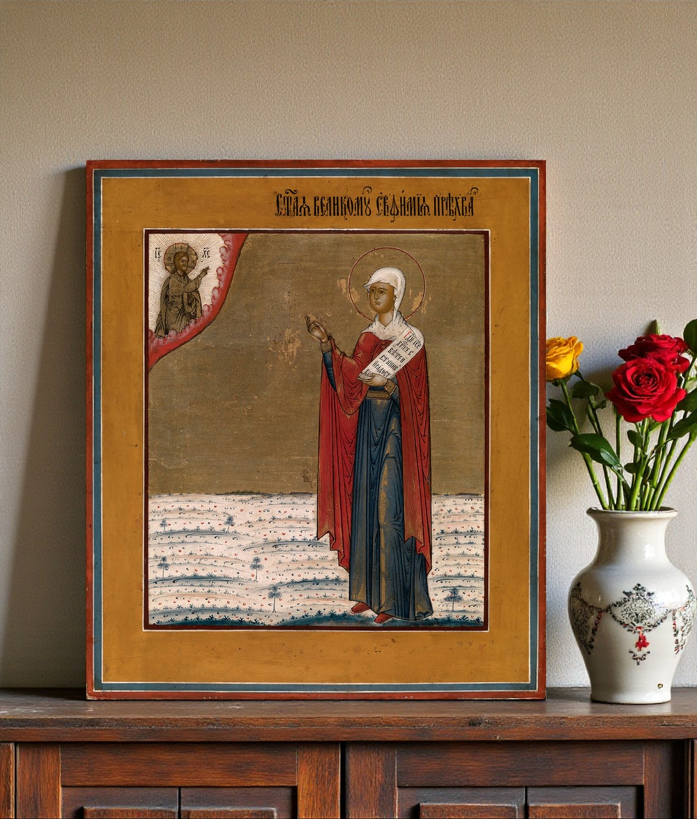 Евфимия Всехвальная Халкидонская святая великомученица деревянная икона на левкасе