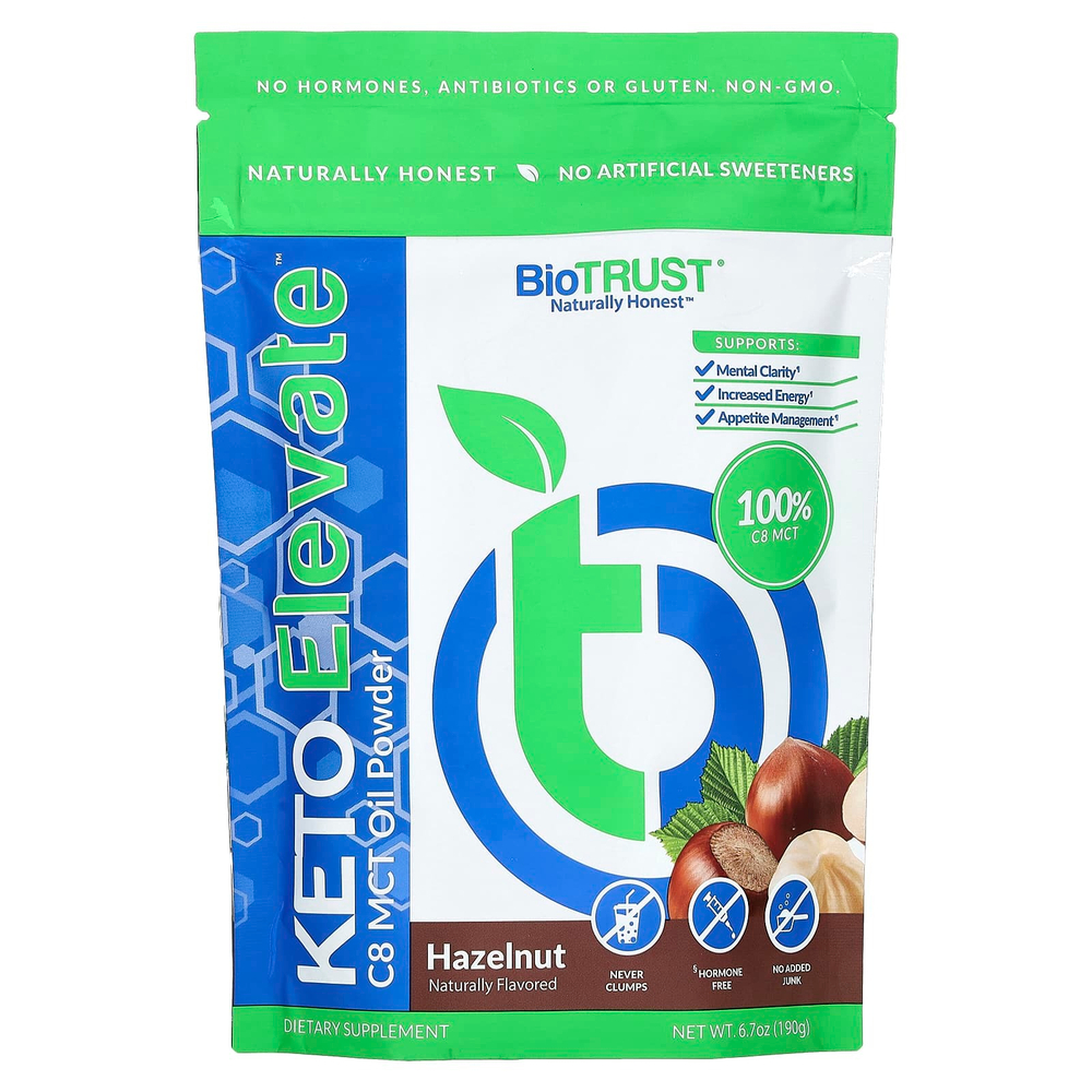 BioTRUST, Keto Elevate, масло в порошке с C8 MCT, фундук, 190 г (6,7 унции)