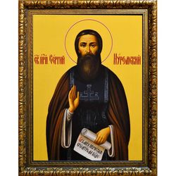 Сергий Обнорский, Нуромский, Вологодский преподобный. Икона на холсте.