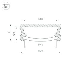 Профиль TM-2000 (CT) ANOD (Arlight, Алюминий) 017796