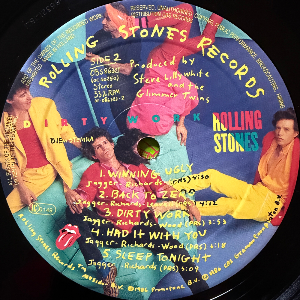 Rolling Stones – Dirty Work (голландия 1986г.)Т