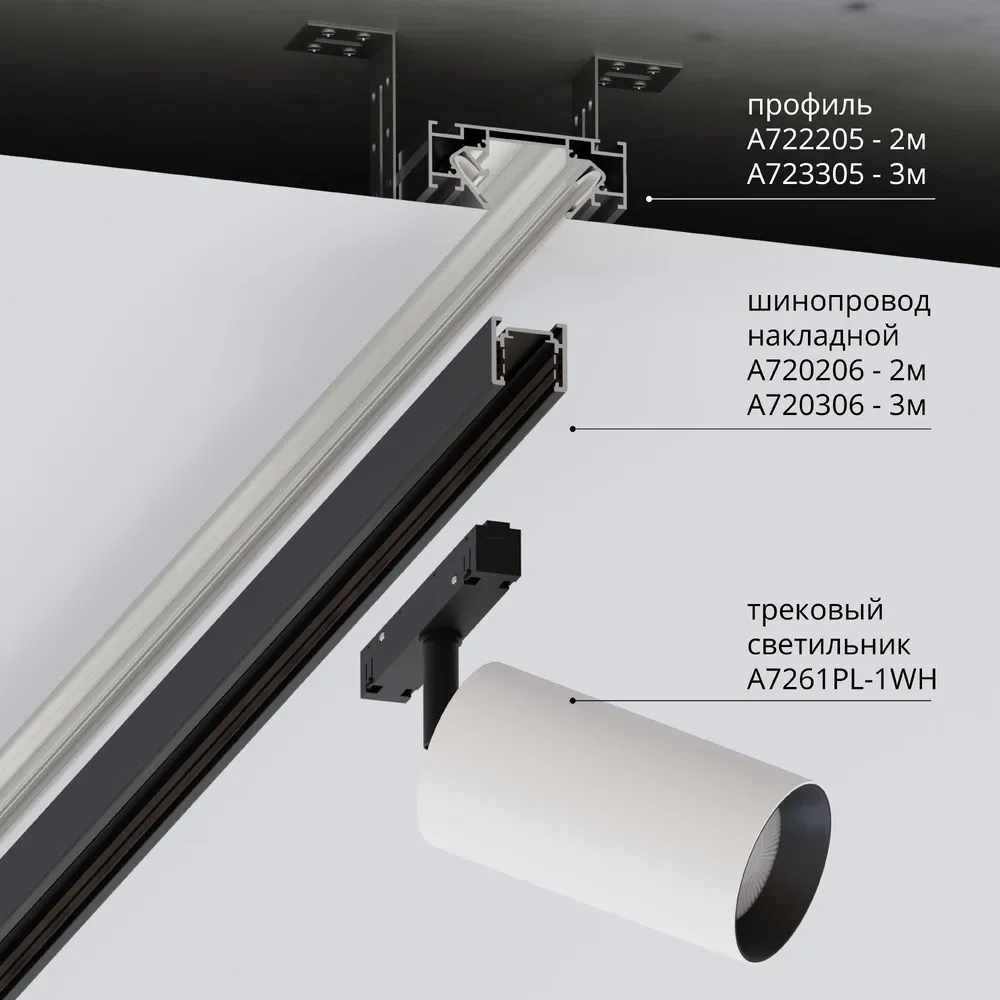 Профиль для монтажа накладного шинопровода Arte Lamp OPTIMA-ACCESSORIES