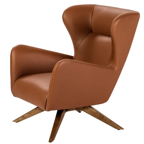 Крутящееся кресло Angel Cerda 5038, коричневая кожа