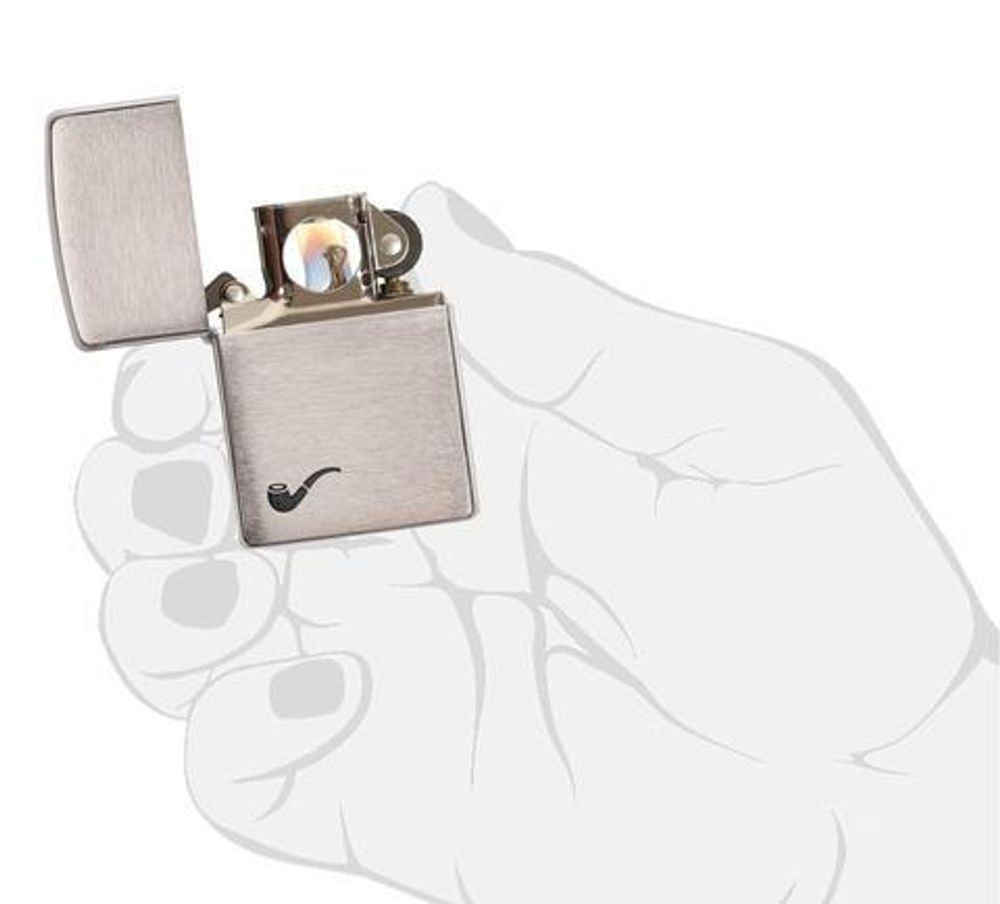 Зажигалка для трубок Zippo Pipe Brushed Chrome (200PL)