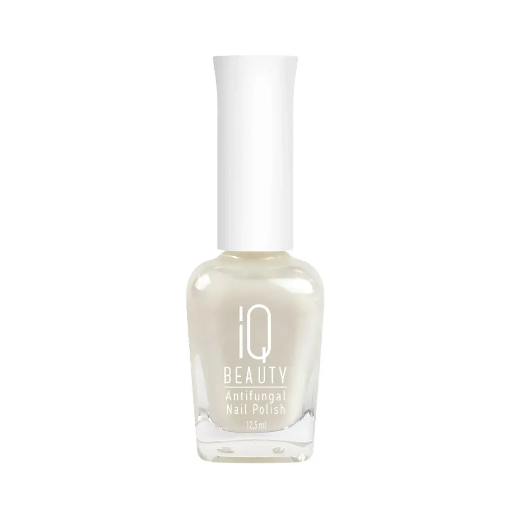 IQ Beauty Лак для ногтей для защиты от грибка с активатором роста с тербинафином Antifungal Nail Polish, 12,5 мл Молочный полупрозрачный