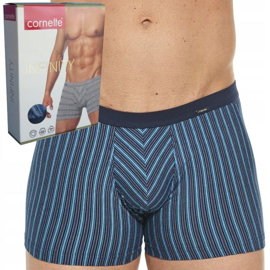 Трусы мужские боксеры Cornette Infinity джинсовые в полоску 912/78