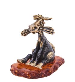 Народные промыслы AM-4161 Фигурка «Лошадь Ланч» (латунь, янтарь)