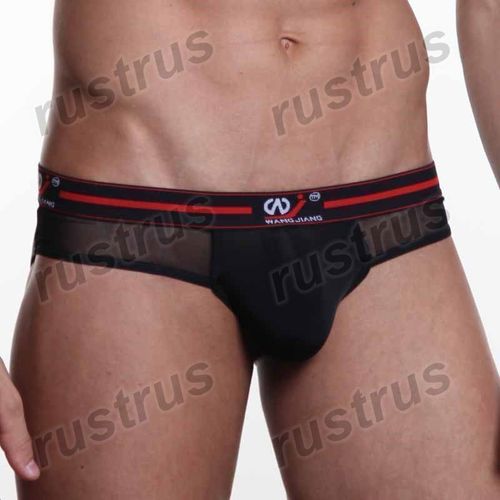 Мужские трусы брифы черные WANGJIANG WG00020