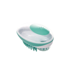 M-PETS Щетка для мытья животных RUBEAZ SOAP DISPENSER & BRUSH (Рубиз) с дозатором для мыла, 11,5х7,5 см, цвет синий
