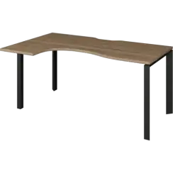 Стол эргономичный левый на металлокаркасе НТМП.П-060.ЛВ  1600x1000x750 Аргентум-МП