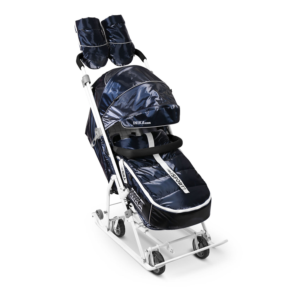 Коляска комбинированная (санки - коляска) «Наши Детки 9» сапфир (арт. НД9С/С)