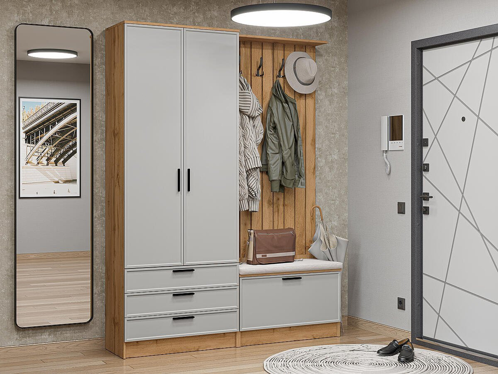 Прихожая Стиль-03 Grey Silk Дуб Вотан