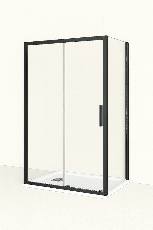 Душевой уголок BelBagno LUCE-BF-1-120-C-NERO + LUCE-90-FIX-C-NERO стекло прозрачное/профиль черный