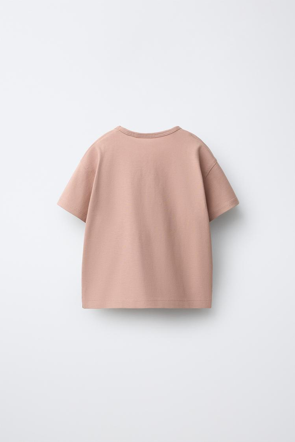 ZARA ОДНОТОННАЯ ФУТБОЛКА, ШОКОЛАДНЫЙ