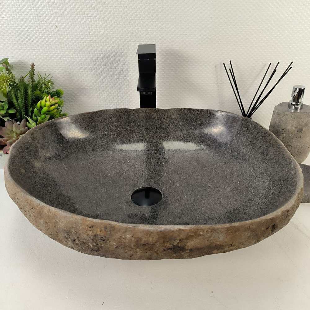 Раковина из речного камня RS-65157 53*45*15 0862