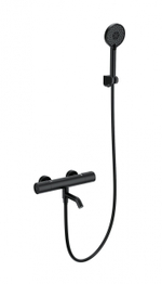 Смеситель для ванны с душем и термостатом WONZON & WOGHAND INN 2, Черный матовый (WW-A2006-A1-MB)