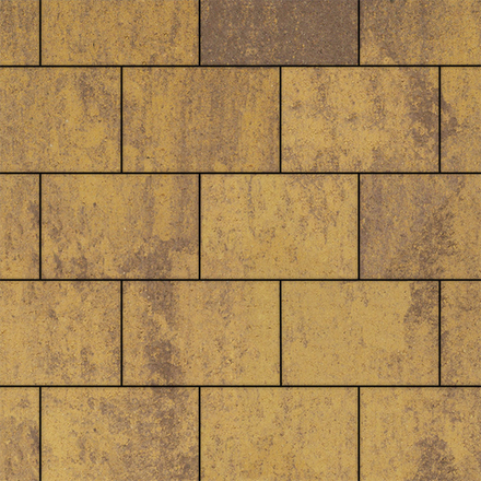 Тротуарная плитка ПРЯМОУГОЛЬНИК 300х200 мм - Листопад гладкий Янтарь