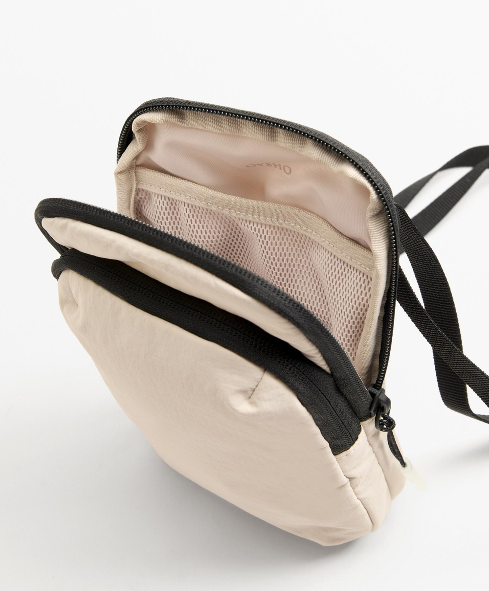 Oysho Сумка для телефона через плечо, бежевый