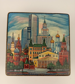 Шкатулка "Москва" (Ручная роспись Холуй)