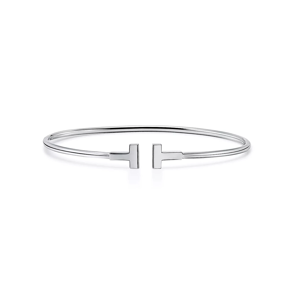 Браслет из белого золота 750 проба, Tiffany. Коллекция T narrow, 💕