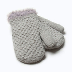 Варежки на иск.меху с опушкой 15 см серый 9614099, 1 шт.