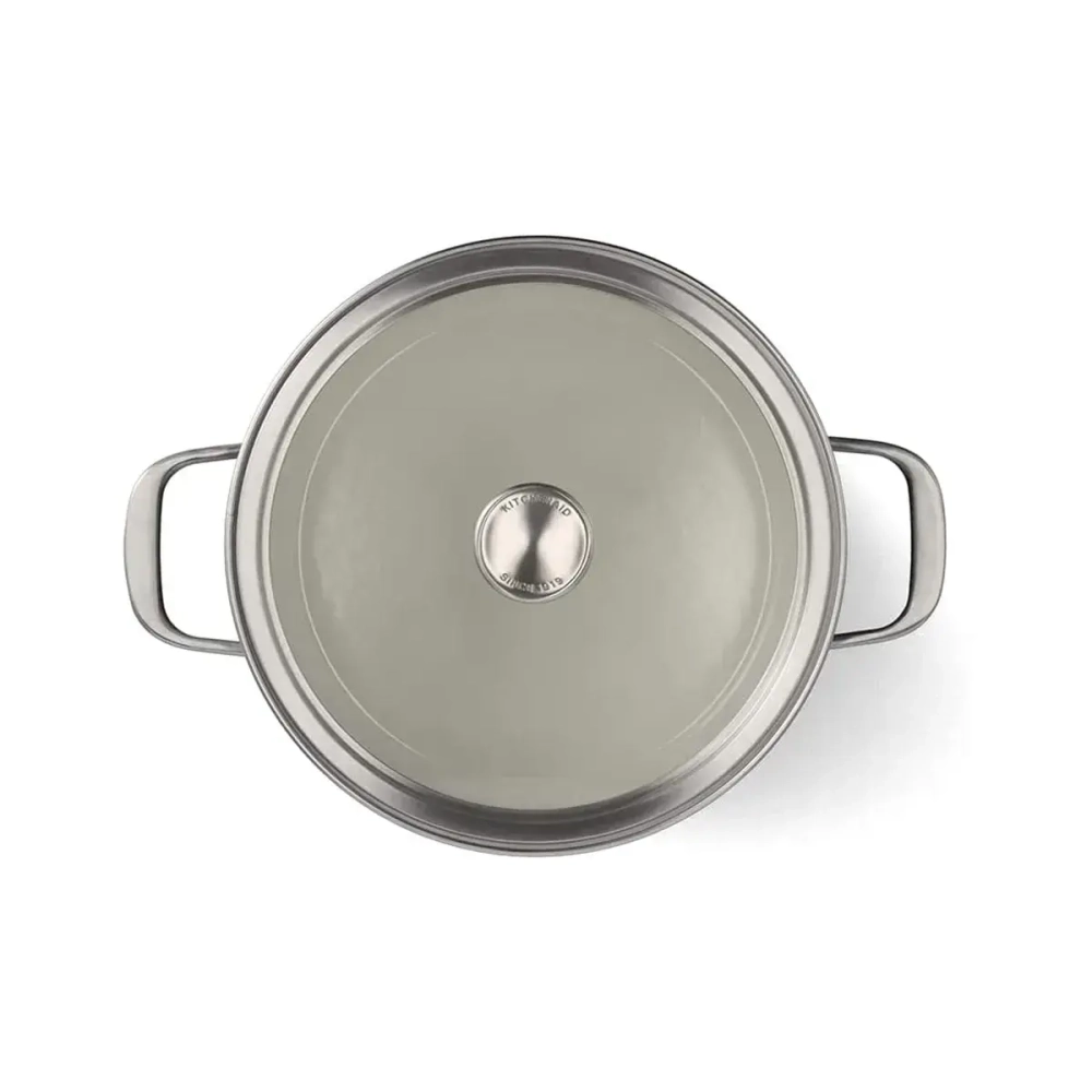 KitchenAid Кастрюля Steel Core Enamel 20 см 3,7 л с крышкой матовая черная