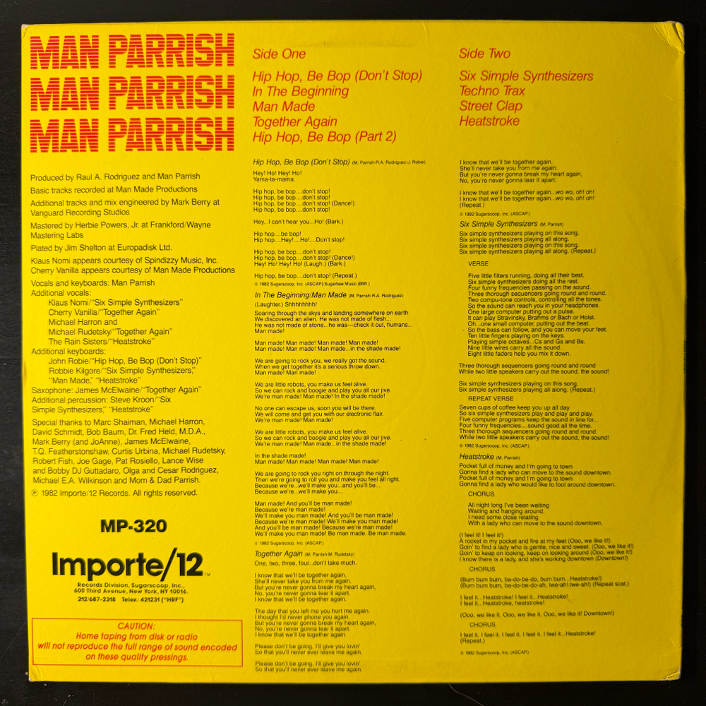 Man Parrish ‎– Man Parrish (США 1982г.)