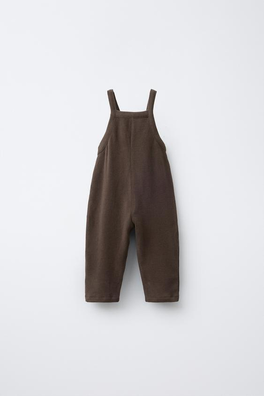 ZARA КОМБИНЕЗОН ИЗ МЯГКОЙ ТКАНИ, КОРИЧНЕВЫЙ