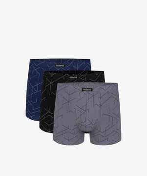 Трусы мужские боксеры (3шт), Atlantic 3MH-171, темно-голубые + черные + серые